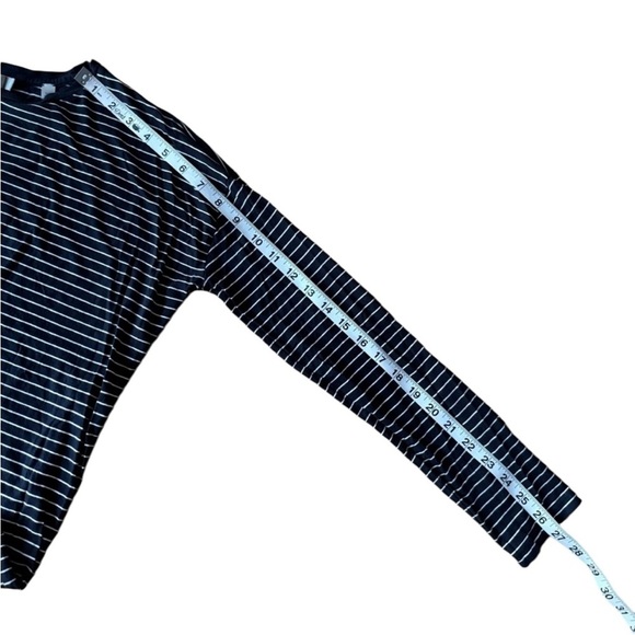 Vince XS Pima Cotton Basics Top Striped Navy White Thin Soft - Picture 5 of 8